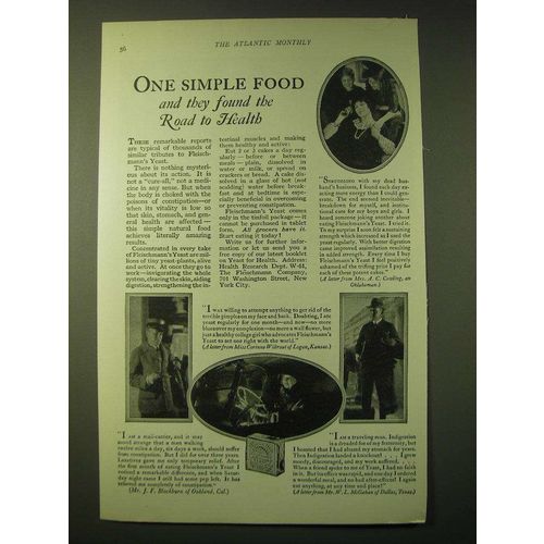 1924 Fleischmann's Yeast Ad - One simple food and they found the road to health