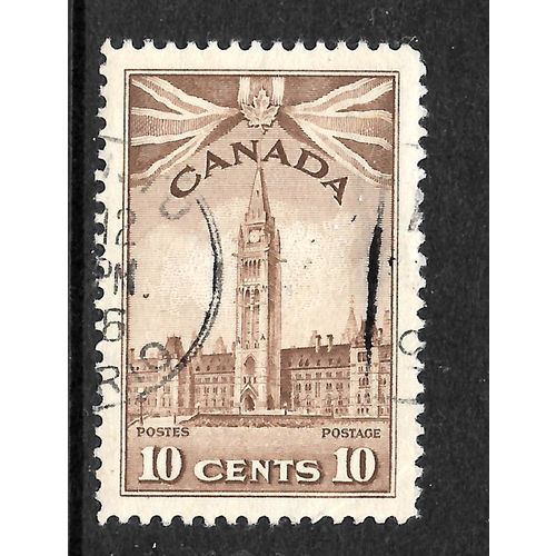 CANADA 1942 SG383 10c BROWN PARLIAMENT BUILDINGS FINE USED#3