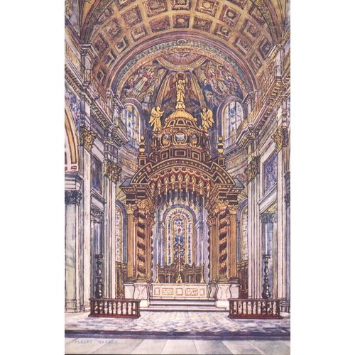 Antique British Postcard - St. Paul's Cathedral, High Altar, London