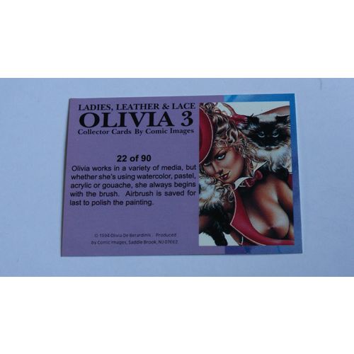 Olivia 3 Ladies, Leather & Lace Base trading card # 22 (A) 1994, Comic Images