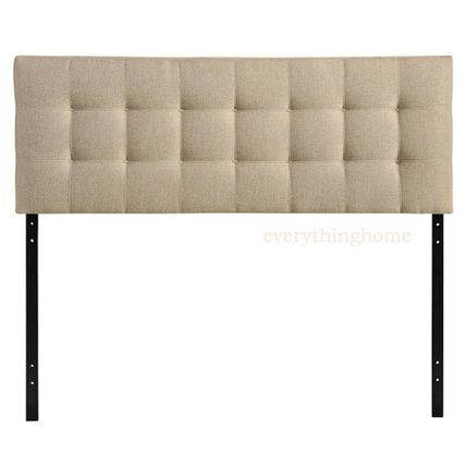 King Fabric Headboard Button Tufted Upholstered Beige, Gray, White, Navy Blue