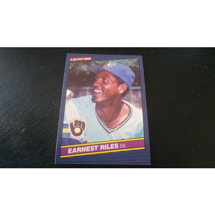 1986 Leaf Card # 161 Earnest Riles Excellent-Mint (6) Milwaukee Brewers