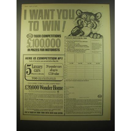 1966 Esso Oil Ad - I want you to win