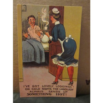 SOMETHING HOT.. unused vintage postcard by Heritage Mint Ltd. comic humour