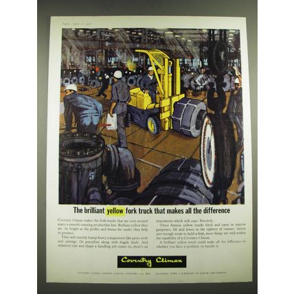 1968 Coventry Climax Fork Trucks Ad - The brilliant yellow fork truck