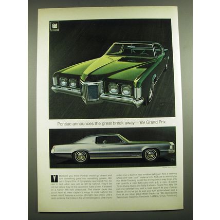 1969 Pontiac Grand Prix Ad - Pontiac announces the great break away