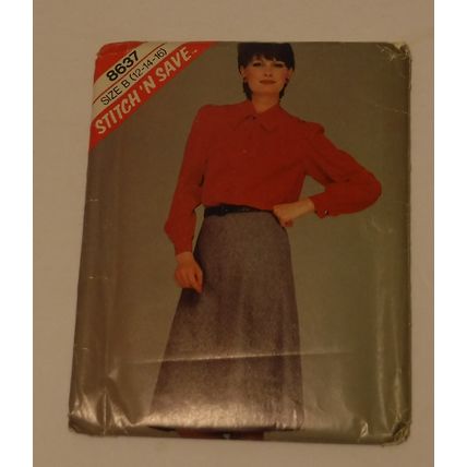 McCalls Sewing Pattern # 8637 Misses Blouse and Skirt