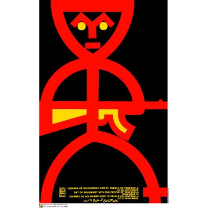 Political OSPAAAL POSTER.Venezuela Chavez Maduro fight.19.Revolution History art