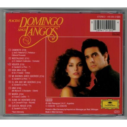 Placido Domingo - Sings Tangos (CD) 1981 NEW