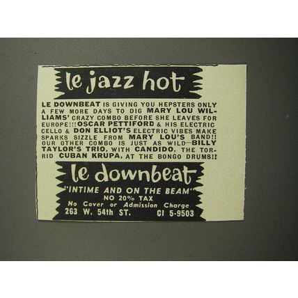 1952 Le Downbeat Club Ad