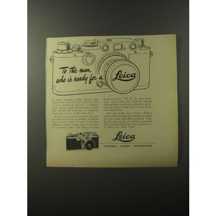 1953 Leica Cameras Ad - To the man who is ready for a Leica