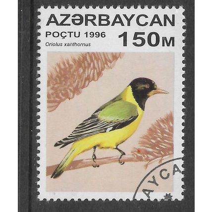 AZERBAIJAN 1996 BIRDS 150M ASIAN BLACK HEADED ORIOL SG 327 FINE USED #5