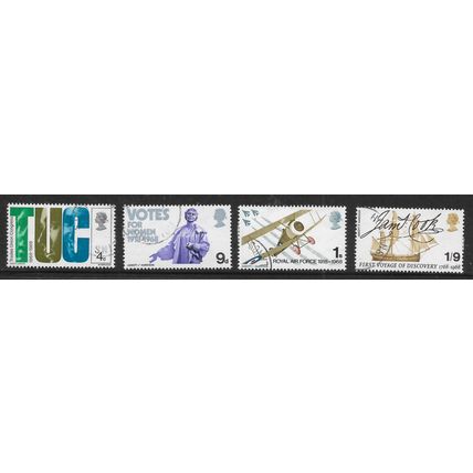 GREAT BRITAIN 1968 BRITISH ANNIVERSARIES SG 767 / 770 SET 4 VALS FINE USED#3