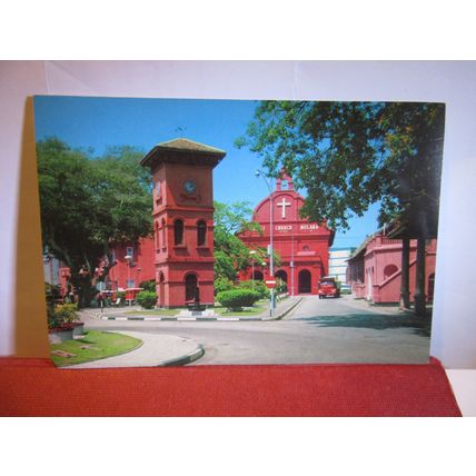 CHRIST CHURCH & GOVERNMENT OFFICES, MALACCA, MALAYSIA unused postcard #