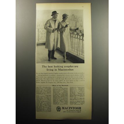 1957 Macintosh Coat Ad - The best looking couples are living in Macintoshes