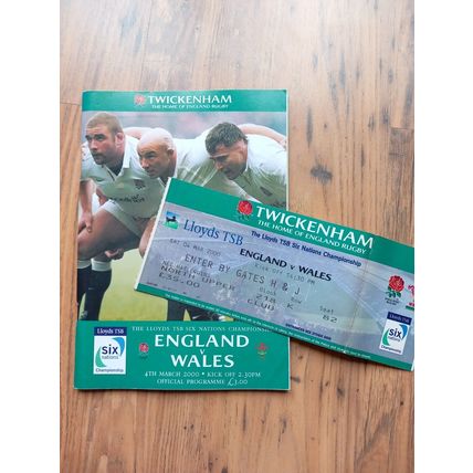 2000 England vs Wales Six Nations Programme & Ticket, Twickenham, Rugby Union
