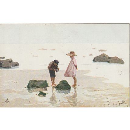 Artist Drawn Seaside Gems Series 2 Landing Fish Postcard (QART0006)