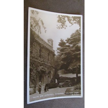 1950s real photo Postcard - Old car @ Kingsdown Holiday Camp, Nr Walmer, Kent