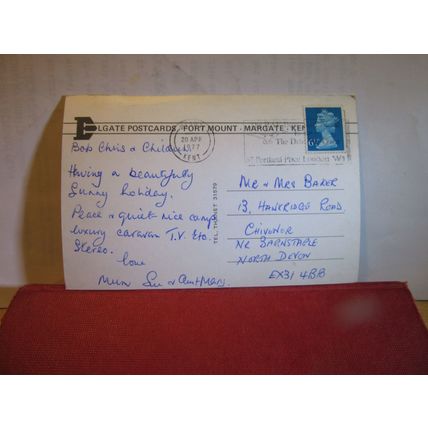 SUNSET, ISLE OF SHEPPEY, KENT used postcard by Elgate 1977 pm =