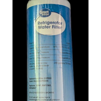 Great Value Refrigerator Water Filter Replaces GE RPWF 1 Pack GVF033 French Door
