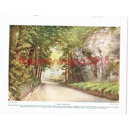 Stoney Middleton, Derbyshire, England, Book Illustration (Print), c1920