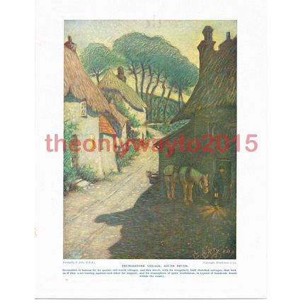 Thurlestone Village, Devon, England, Book Illustration (Print), c1920
