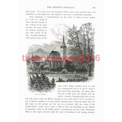 Church at Interlaken, Switzerland, Book Illustration (Print), c1875