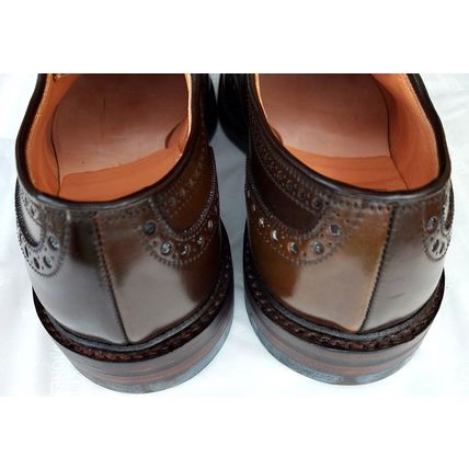 NEW UNWORN CROCKETT & JONES MENS BROWN CORDOVAN BROQUE DOUBLE RUBBER SOLE & HEEL