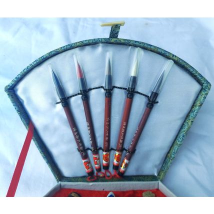 NEW UNUSED UNDAMAGED VINTAGE CHINESE/JAPANESE CALLIGRAPHY WRITING SET & BOOK