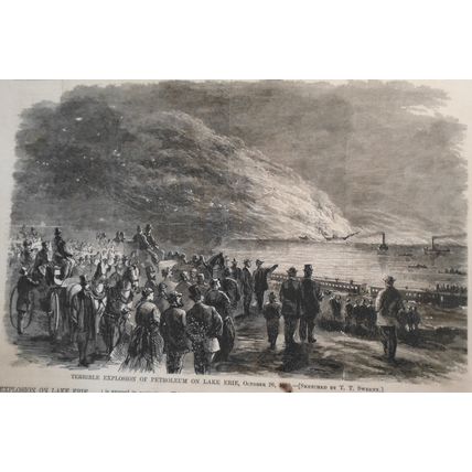 Terrible Explosion of Petroleum on Lake Erie - Harper's Weekly November 14, 1868
