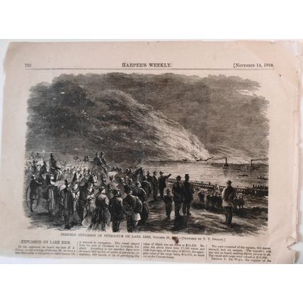 Terrible Explosion of Petroleum on Lake Erie - Harper's Weekly November 14, 1868