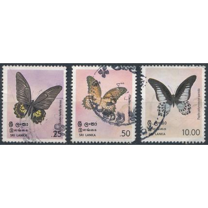 Butterflies: 3 Values - Sri Lanka 1978 - F H - SG 659/60 & 662