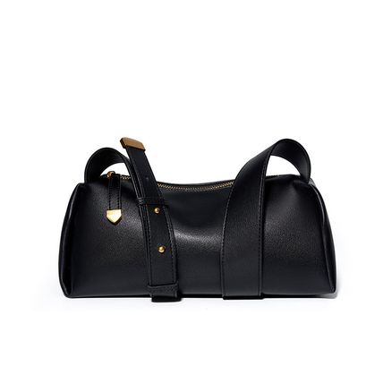 Genuine Leather Women Small Shoulder Purse Handbag Black
