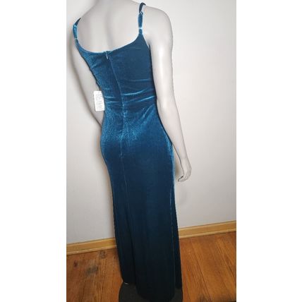 Sexy Beautiful Dress Women's Emerald Green Velvet V Neck Party Formal NWT