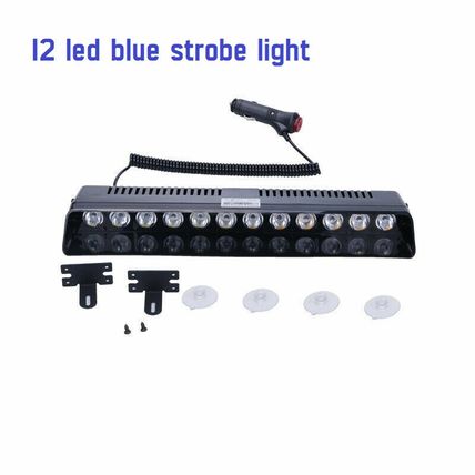 12v Led Blue Car Truck Warning Emergency Strobe Light Flashing Dash Lamp