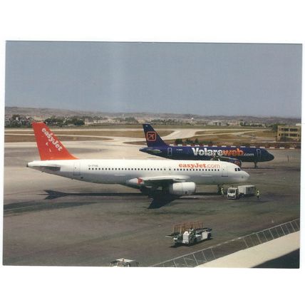 AIRBUS A320 AIRCRAFT EASY JET AT MALTA AIRPORT CARD NO W 81