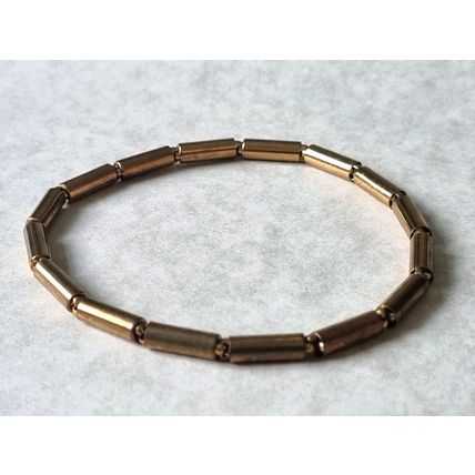 Vintage Gold Tone Brass Tube Style Expandable Spring Link Sleeve Armbands Garter