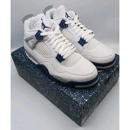 Jordan 4 Retro Men's White Midnight Navy Sneakers DH6927-140