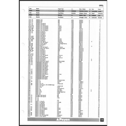 Payen German Models Gasket And Oil Seal Parts Catalogue 1994 PX513 Reprint