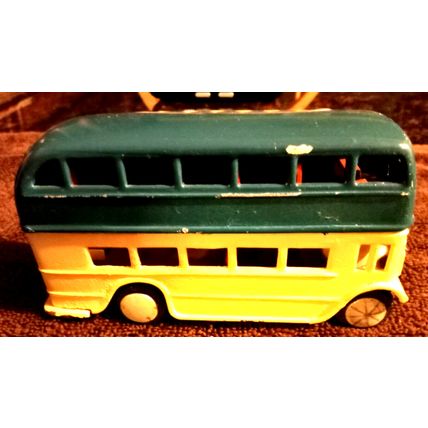 Old Vintage friction powered Double Decker Bus 5" Long Working Condition 1960's