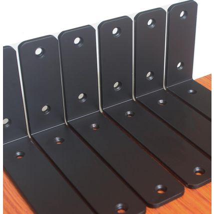 4 Pack - L 6" X H 4" X W1.5", 5Mm Thick Black L Shelf Bracket, Iron Shelf Bracke