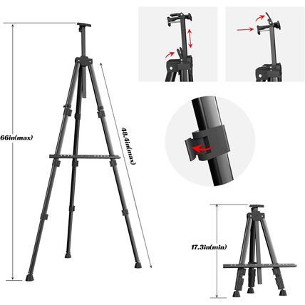 Easels for Painting Canvas, Aredy 66" Art Easel for Drawing, Portable Painting E