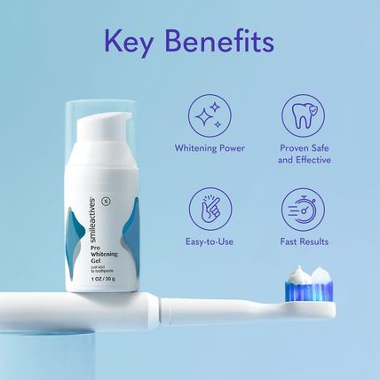Smileactives Teeth Whitening Gel for Toothpaste with Clinical-Grade Hydrogen Per