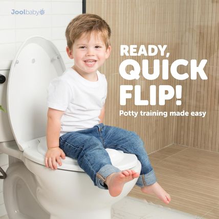 Quick Flip Elongated Toilet Seat with Built-In Potty & Splash Guard for Toddler
