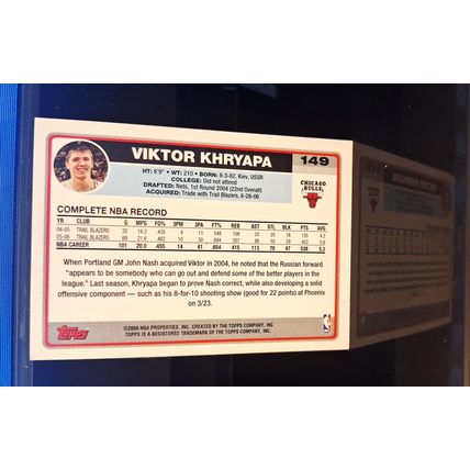 VIKTOR KHRYAPA 2006-07 TOPPS BASKETBALL CARD #149
