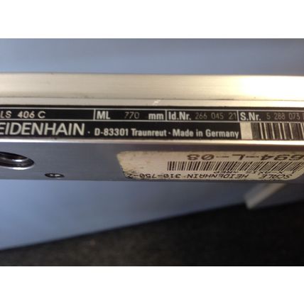 HEIDENHAIN LS 406C LINEAR GLASS AXIS SCALE ENCODER,26604521,770mm LENGTH,SU