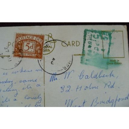 GB Pier Cromer England 1959 used colour postcard 5d postage due stamp SGD52