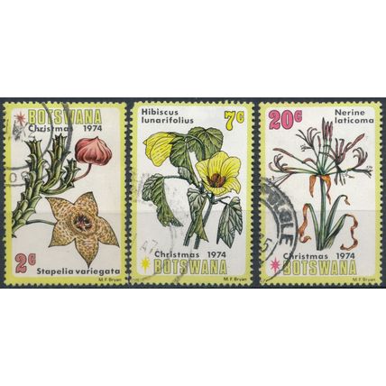 Christmas: 3 Values - Botswana 1974 - FH - SG 336/7 & 339