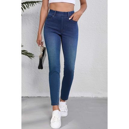 Ashleigh Blue Multiple Pockets Straight Leg Washed Stretchy Knit Casual Jeans