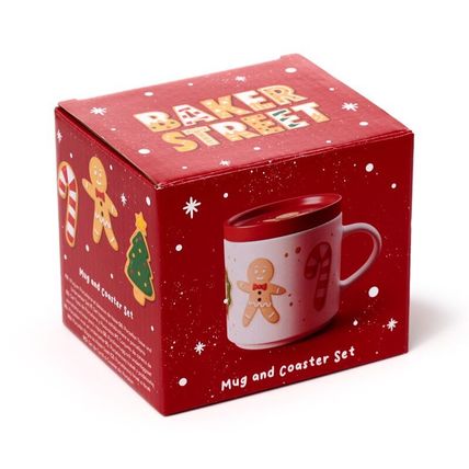 Gingerbread Man Mug/Coaster Set Porcelain 8.5 CM Gift Microwave/Dishwasher Safe